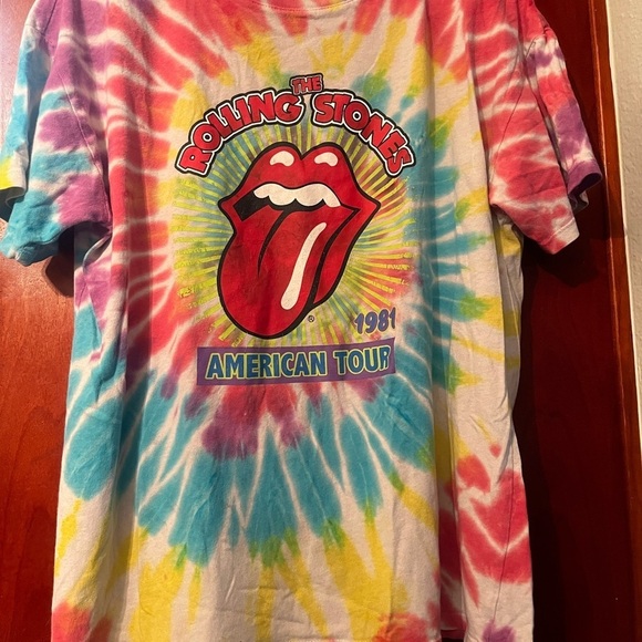 ROLLING STONES Tie Dye Graphic Band Concert Tee Small Unisex - Picture 4 of 7